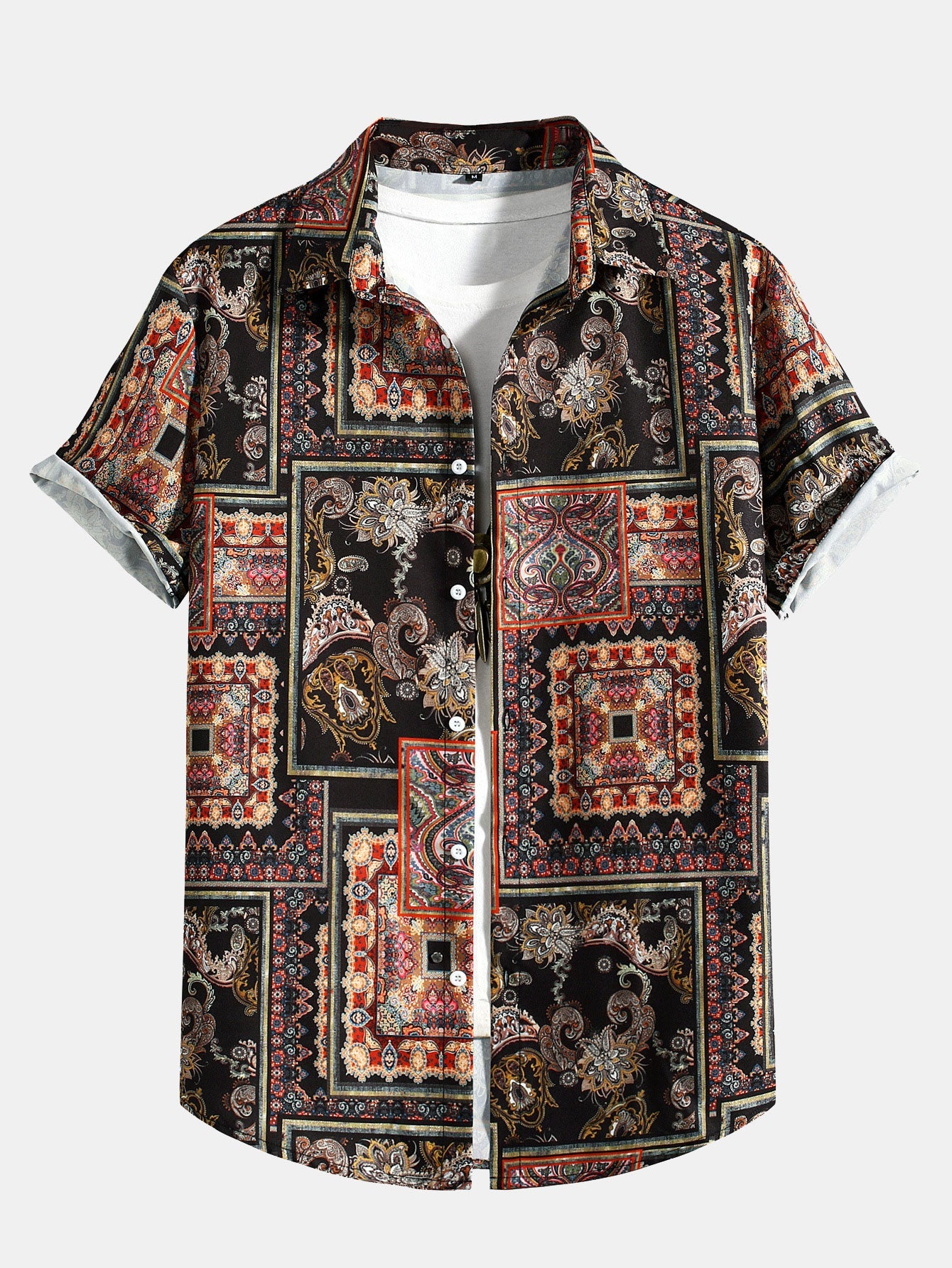 Paisley Baroque Print Button Up Shirt