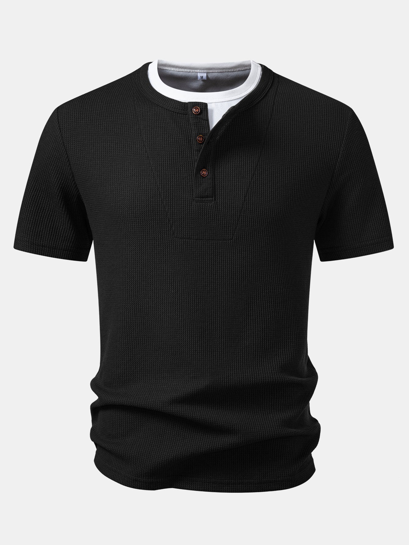 2 In 1 Waffle Henley Shirt