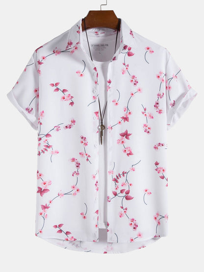 Cherry Blossom Print Button Up Shirt
