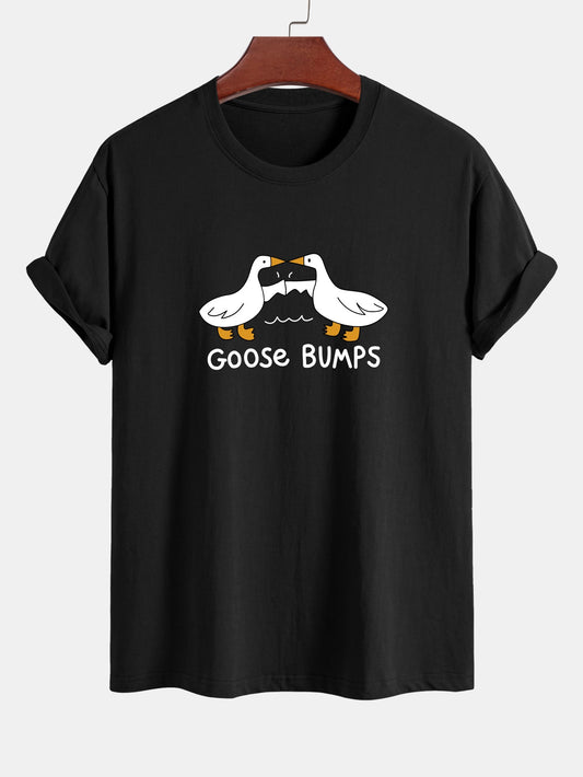 Regular Fit Goose Fist Bump Print Cotton T-Shirt