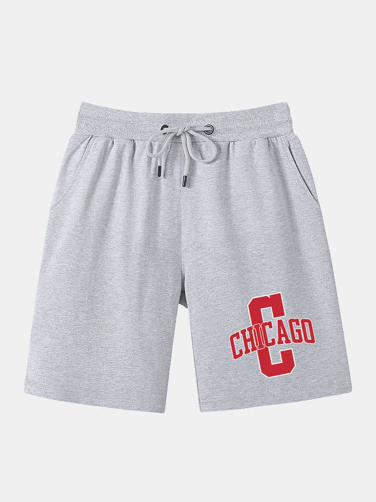 Chicago Print Mid Length Shorts
