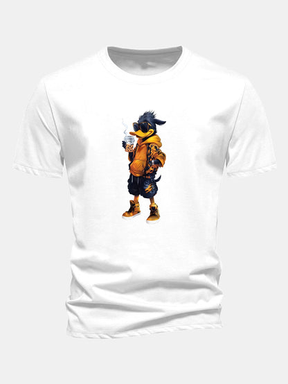 Regular Fit Carton Duck Print Cotton T-Shirt