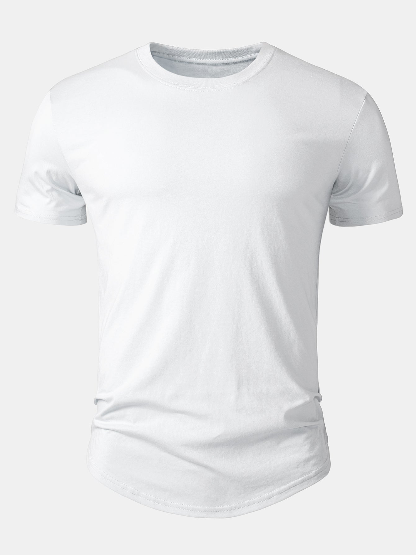 3 Pieces Basic Cotton Arc Hem T-Shirts