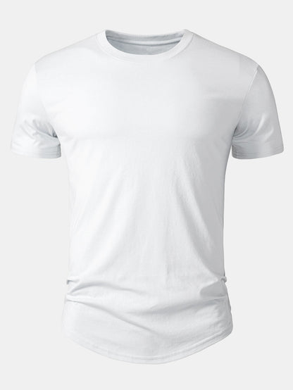 3 Pieces Basic Cotton Arc Hem T-Shirts