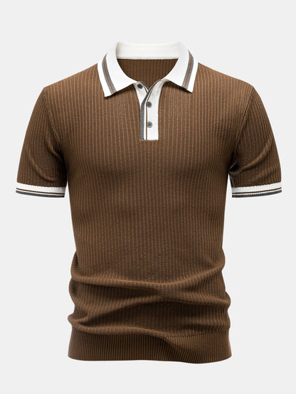 Contrast Trim Knit Polo Shirt