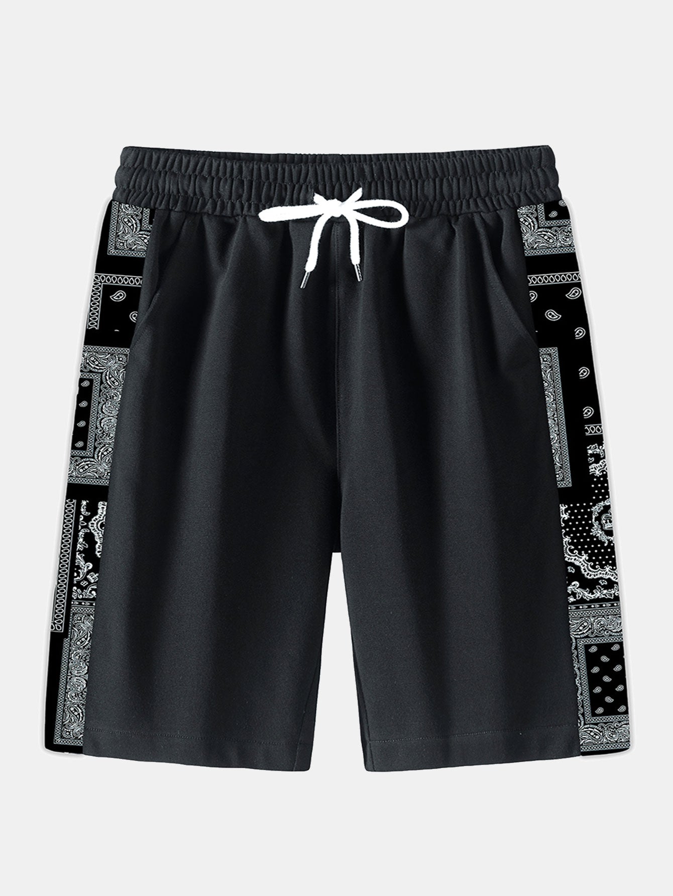 Paisley Paneled Jersey Shorts