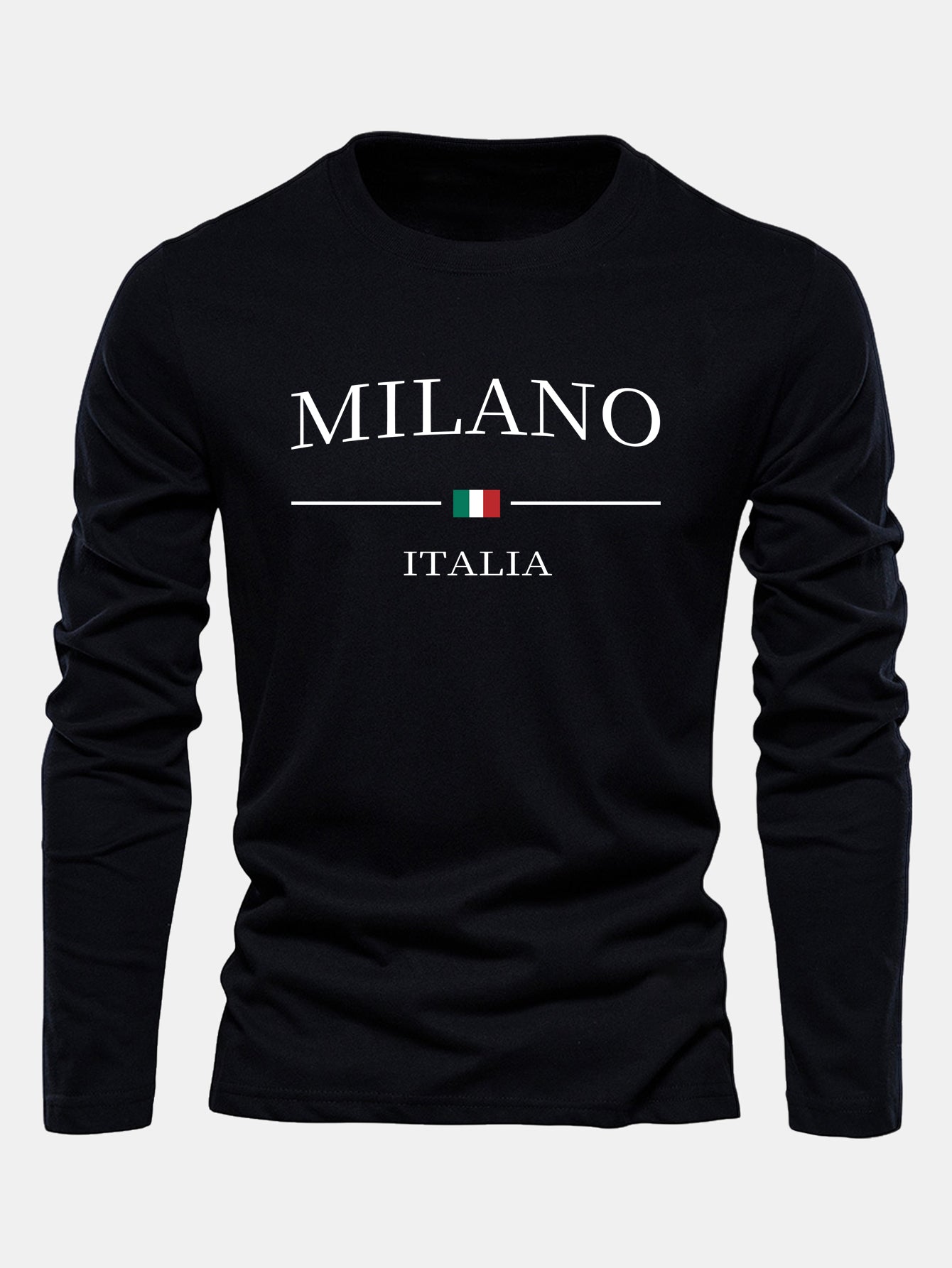Long Sleeve Milano Print Cotton T-Shirt