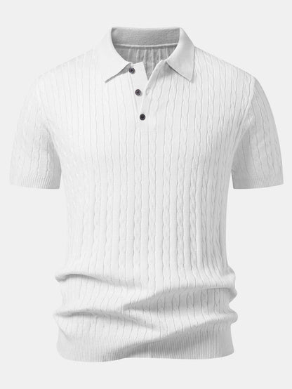 Twisted Jacquard Knit Polo