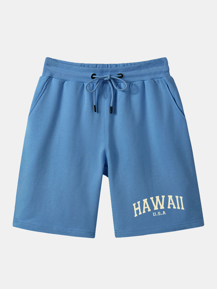 Hawaii Print Mid Length Shorts