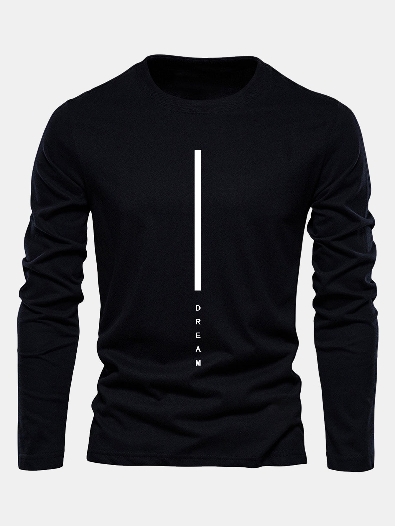 Long Sleeve Dream Stripe Print Cotton T-Shirt