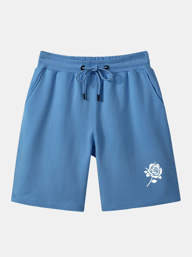 Rose Print Mid Length Shorts
