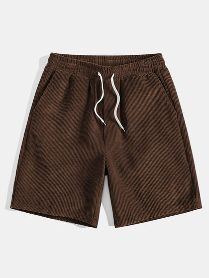 3 Pieces Drawstring Corduroy Shorts