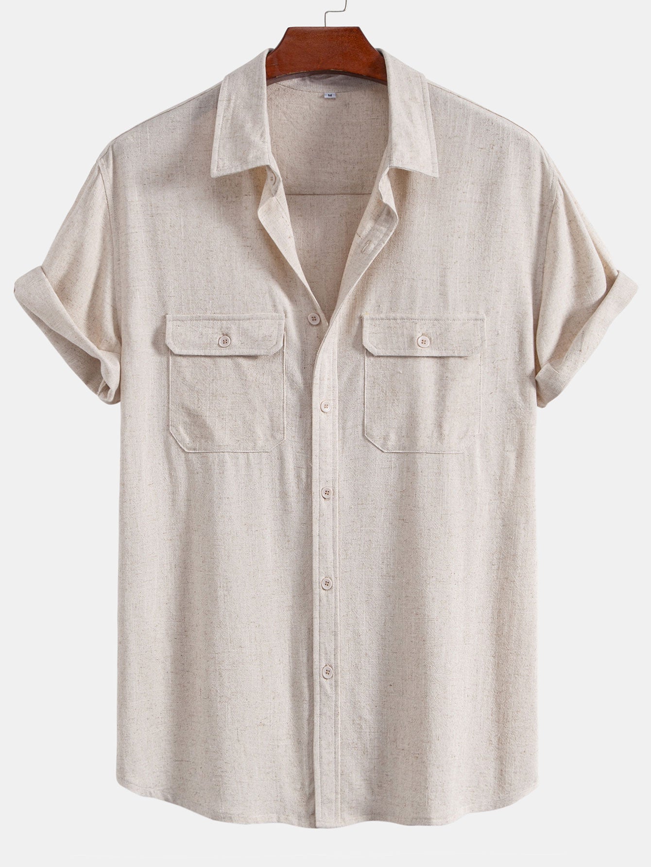 Linen Rayon Blend Pocket Utility Shirt