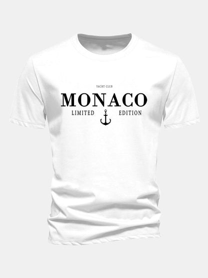 Regular Fit Monaco Slogan Cotton T-Shirt