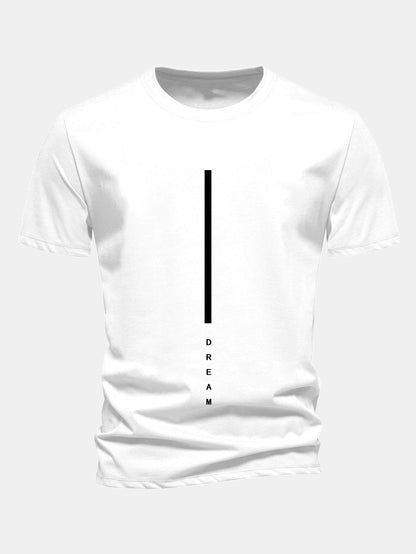 Regular Fit Dream Stripe Print Cotton T-Shirt