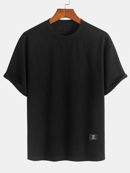 Relax Fit Diamond Jacquard T-Shirt