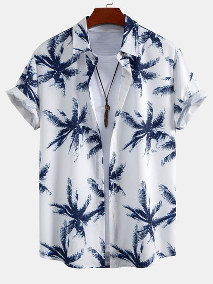Palm Tree Print Button Up Shirt