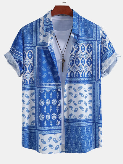 Paisley Border Button Up Shirt