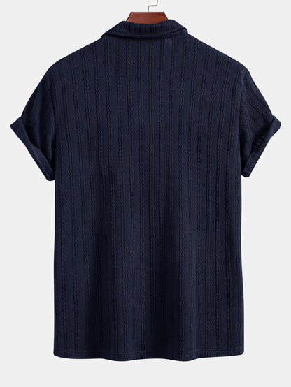 Twist Texture Knit Polo Shirt