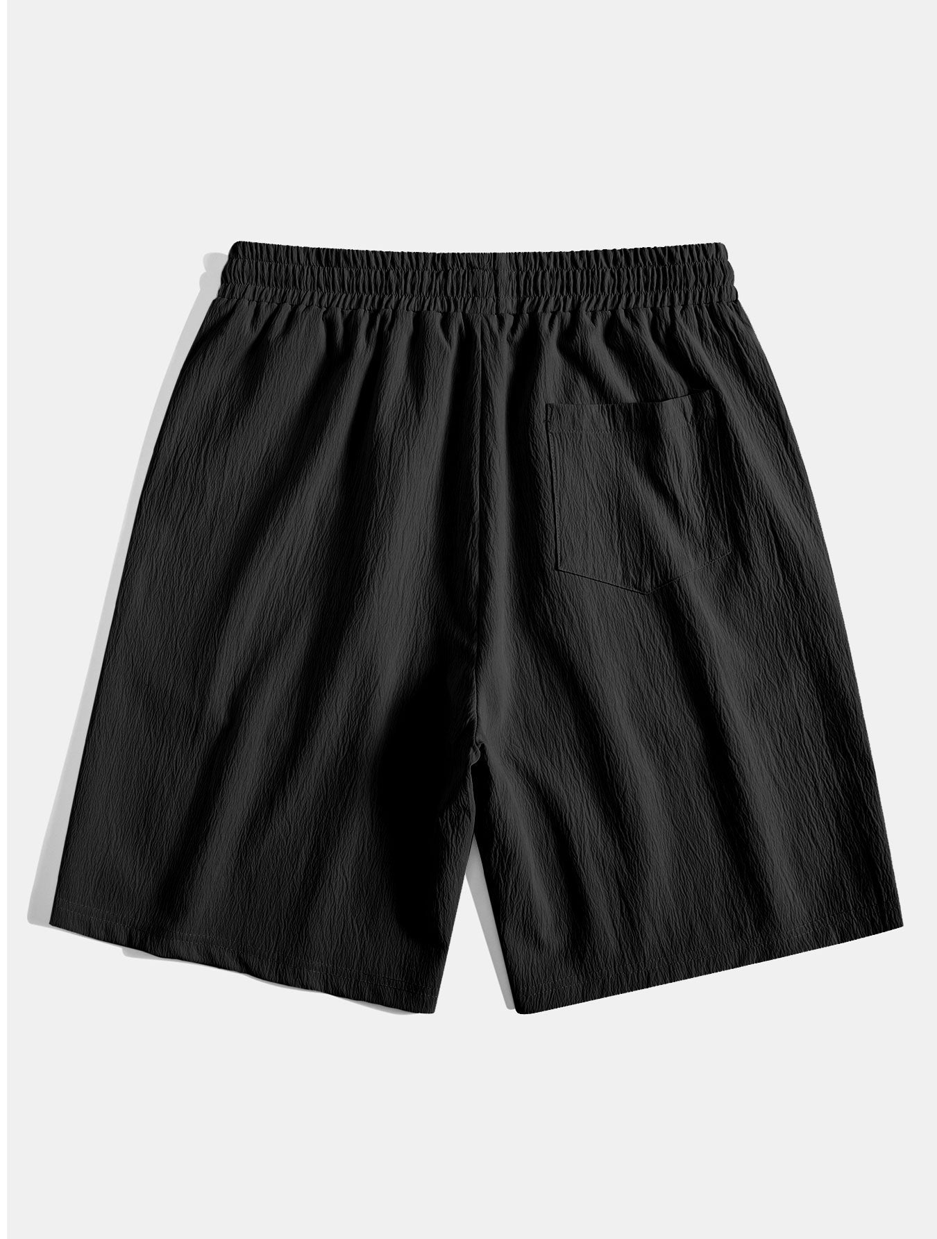 Crinkled Textured Drawstring Shorts