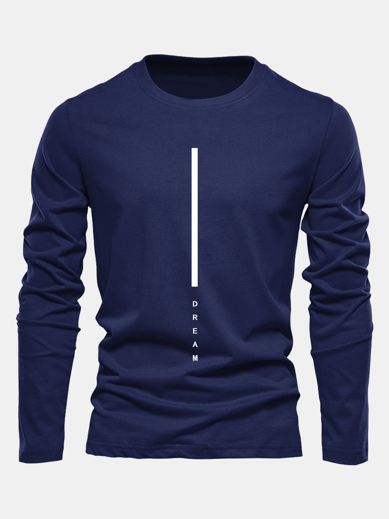 Long Sleeve Dream Stripe Print Cotton T-Shirt