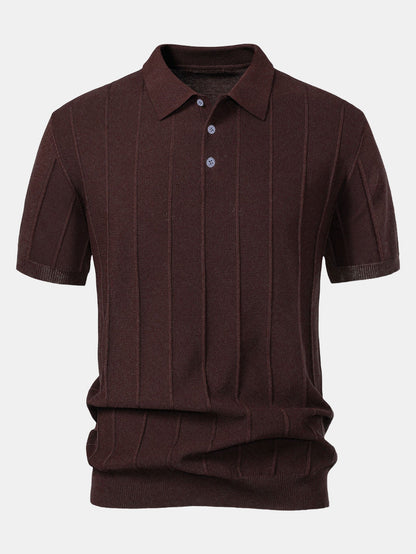 Stripe Jacquard Knit Polo