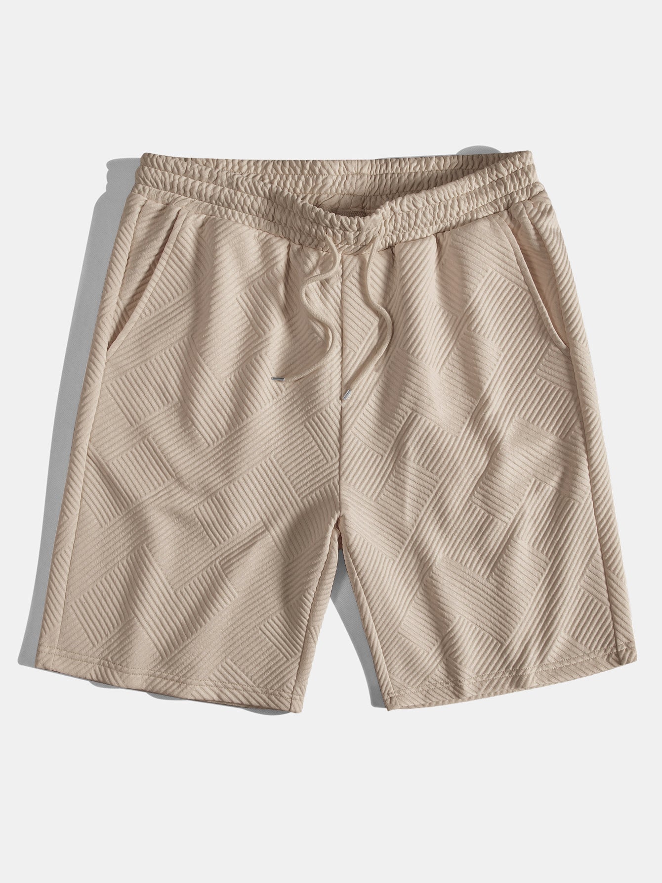 Striped Jacquard Drawstring Shorts