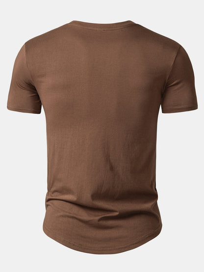 3 Pieces Basic Cotton Arc Hem T-Shirts
