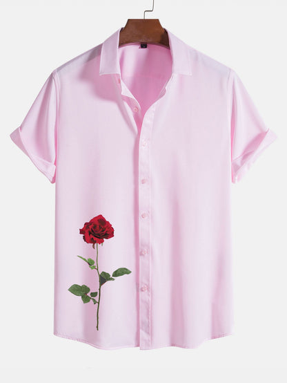 Red Rose Graphic Print Shirts