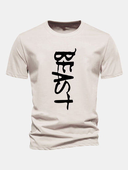 Regular Fit Beast Print Cotton T-Shirt
