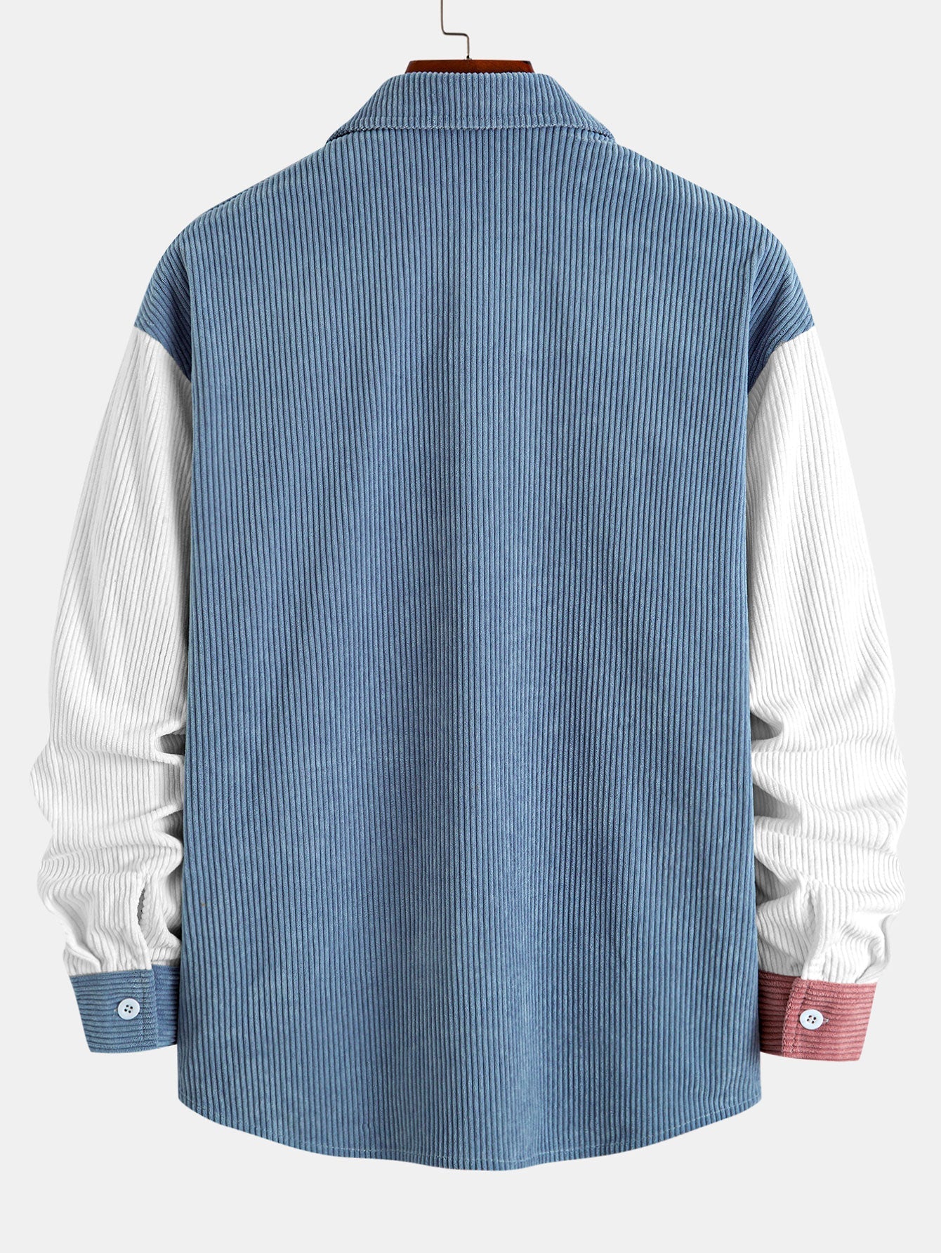Relax Fit Color Block Corduroy Button Up Shirt