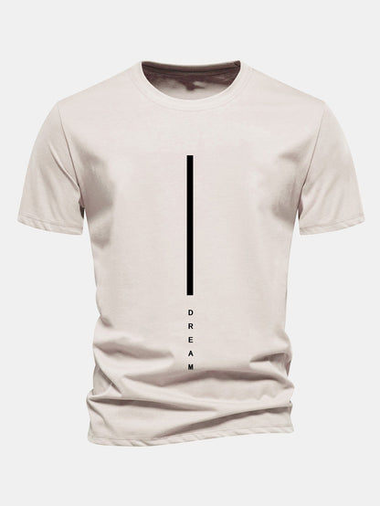 Regular Fit Dream Stripe Print Cotton T-Shirt