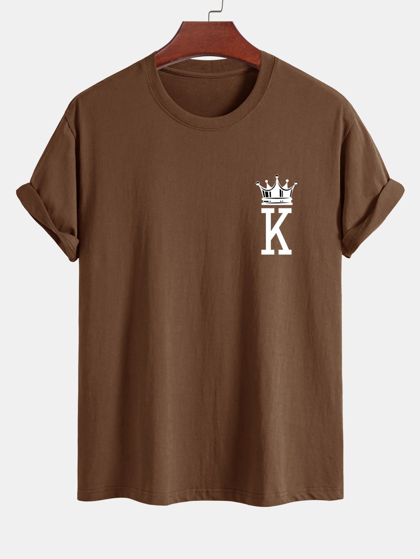 Regular Fit Crown King Print Cotton T-Shirt