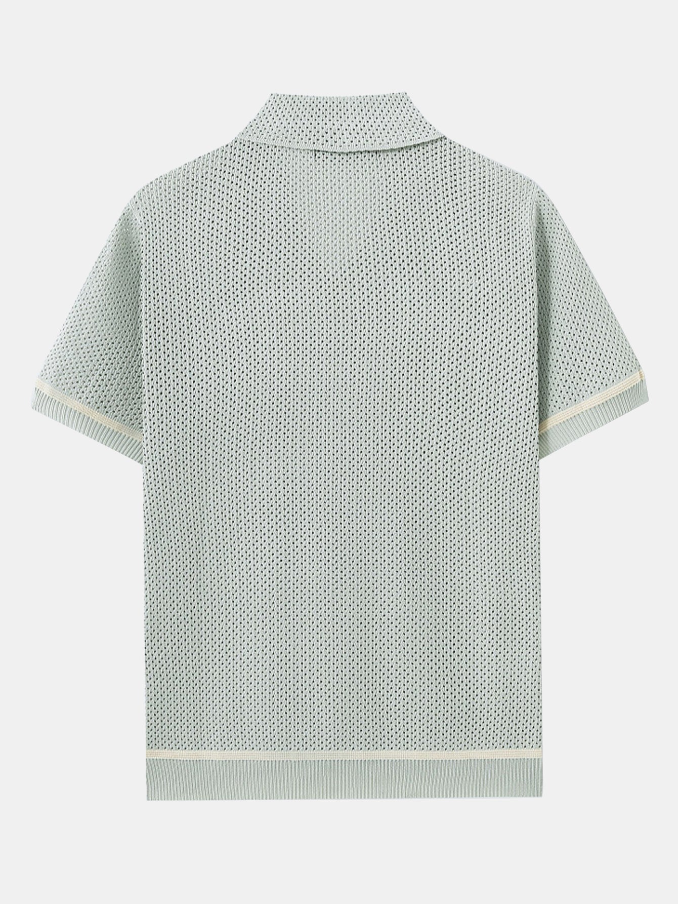 Contrast Trim Open Knit Shirt