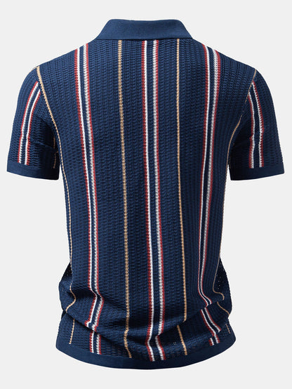 Stripe Crochet Button Up Shirt