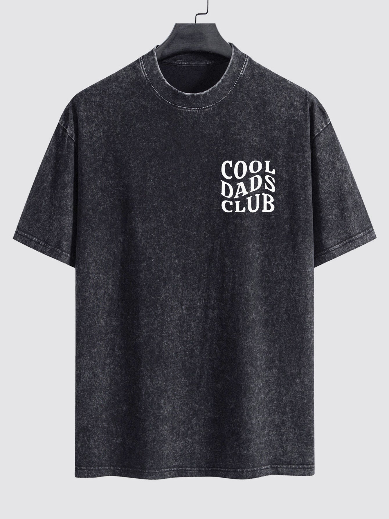 Cool Dads Club Print Washed Distressed Drop Shoulder T-Shirt