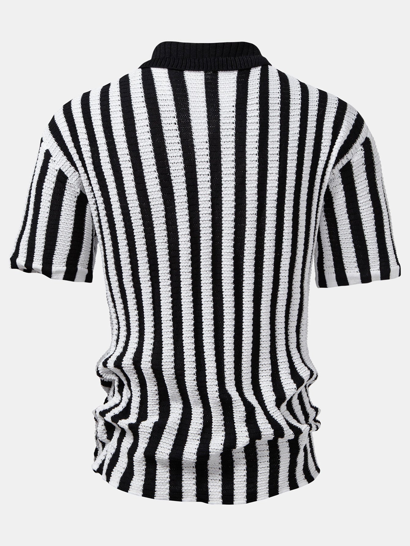 Drop Shoulder Stripe Crochet Shirt