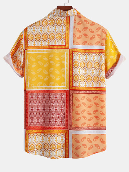 Paisley Border Button Up Shirt