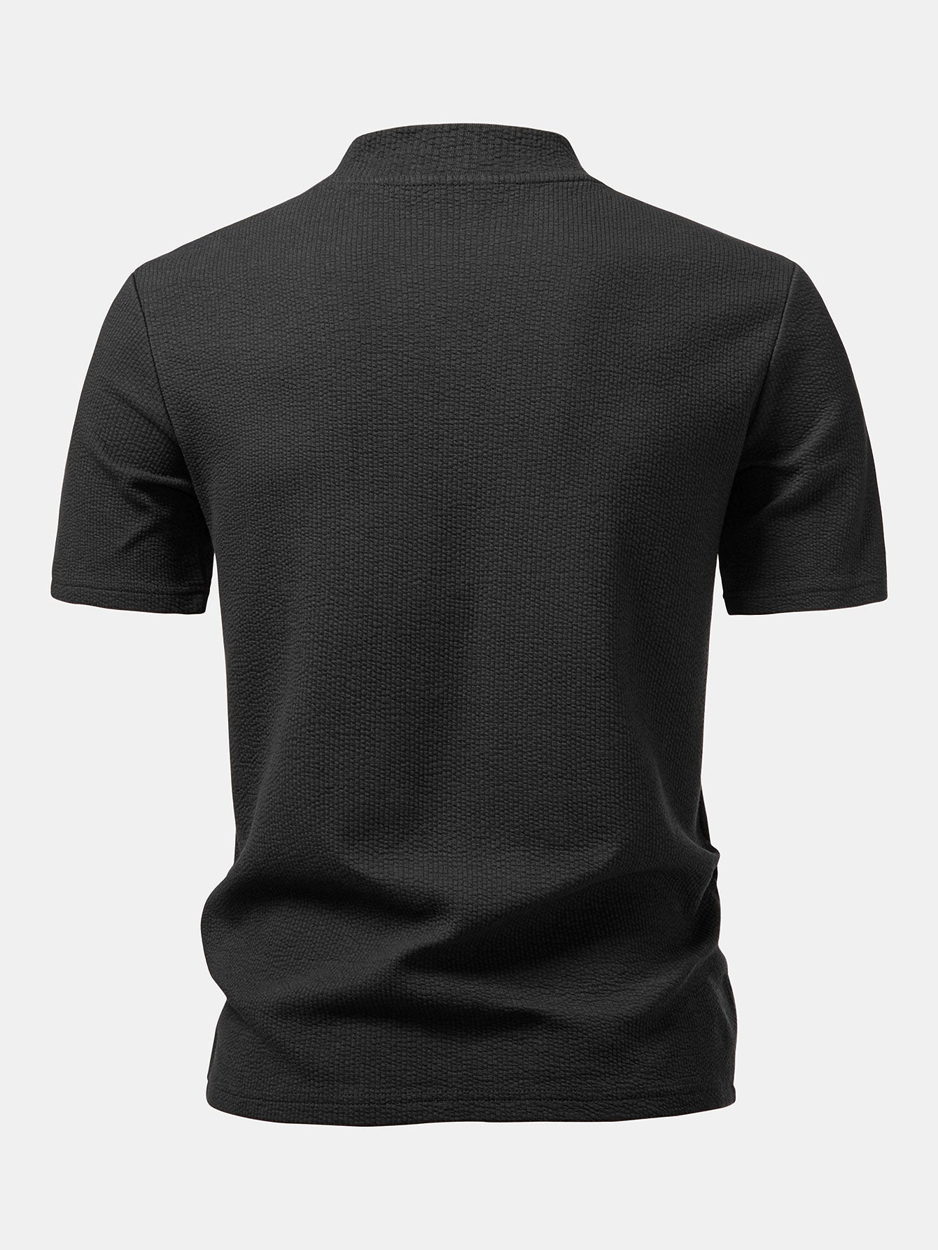 Ribbed Mock Neck T-Shirt