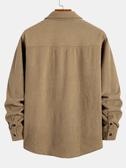 Teddy Lined Corduroy Button Up Overshirt