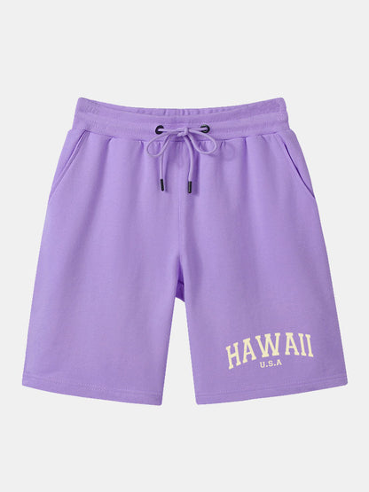 Hawaii Print Mid Length Shorts