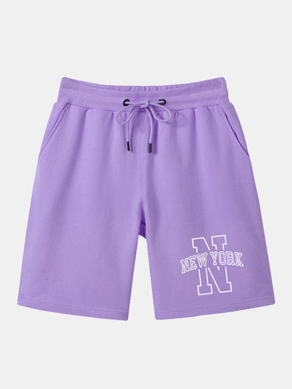 New York Print Mid Length Shorts