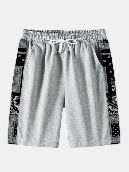 Paisley Paneled Jersey Shorts