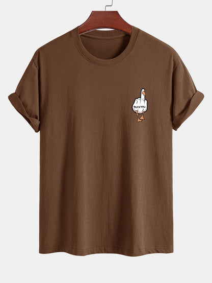 Regular Fit Duck You Print Cotton T-Shirt