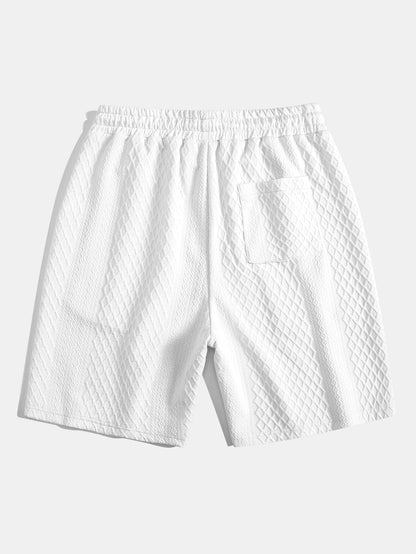 Diamond Geometric Jacquard Drawstring Shorts