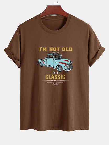 Regular Fit Classic Car Print Cotton T-Shirt