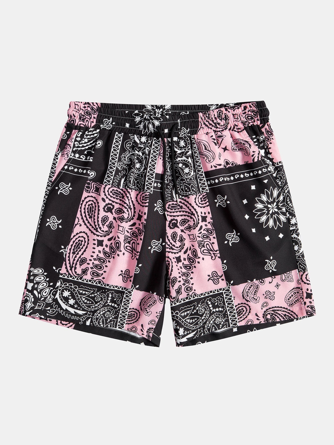 Paisley Print Drawstring Shorts #Random Pattern Design#
