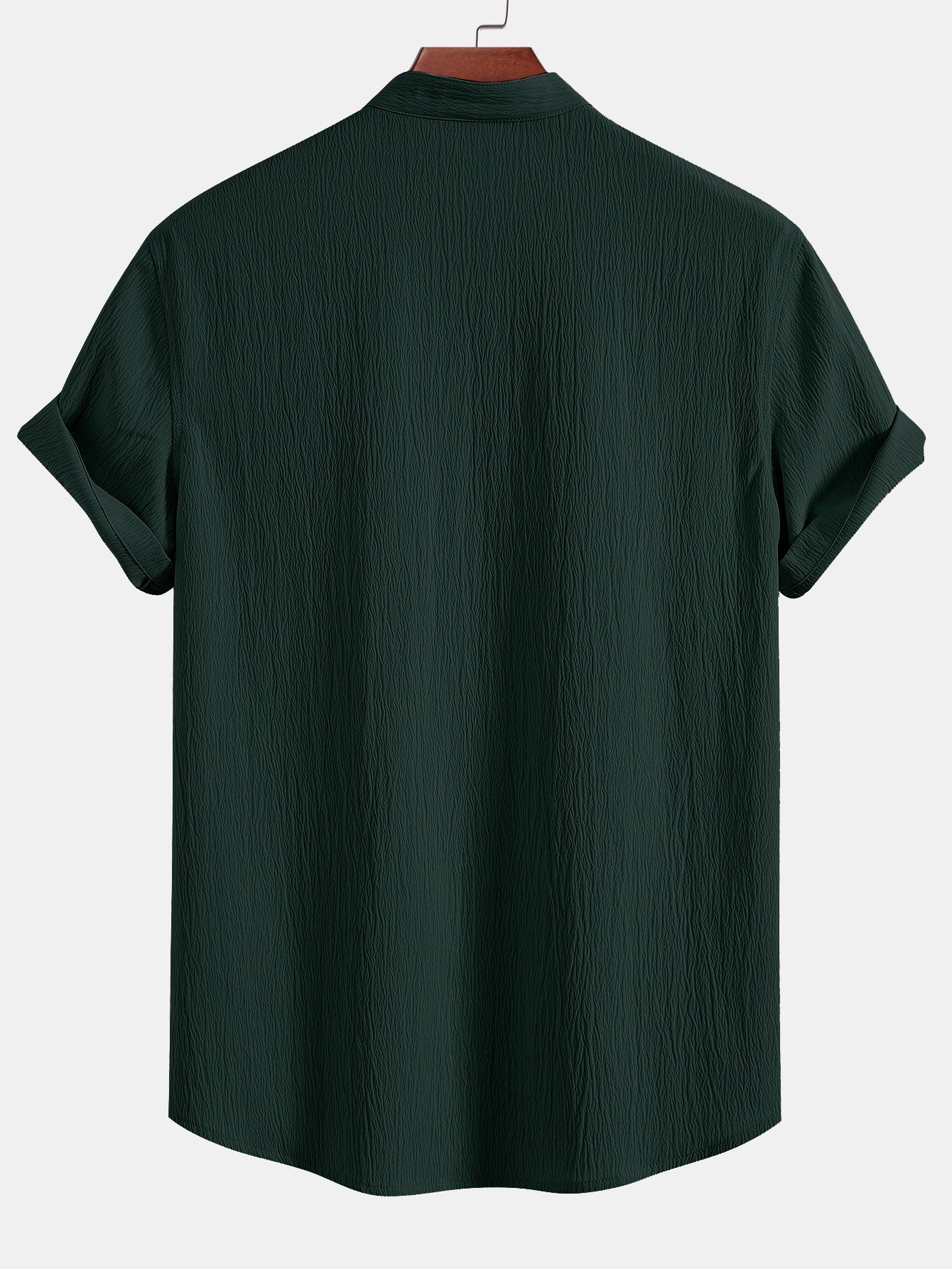 Crinkled Textured V Neck Shirt