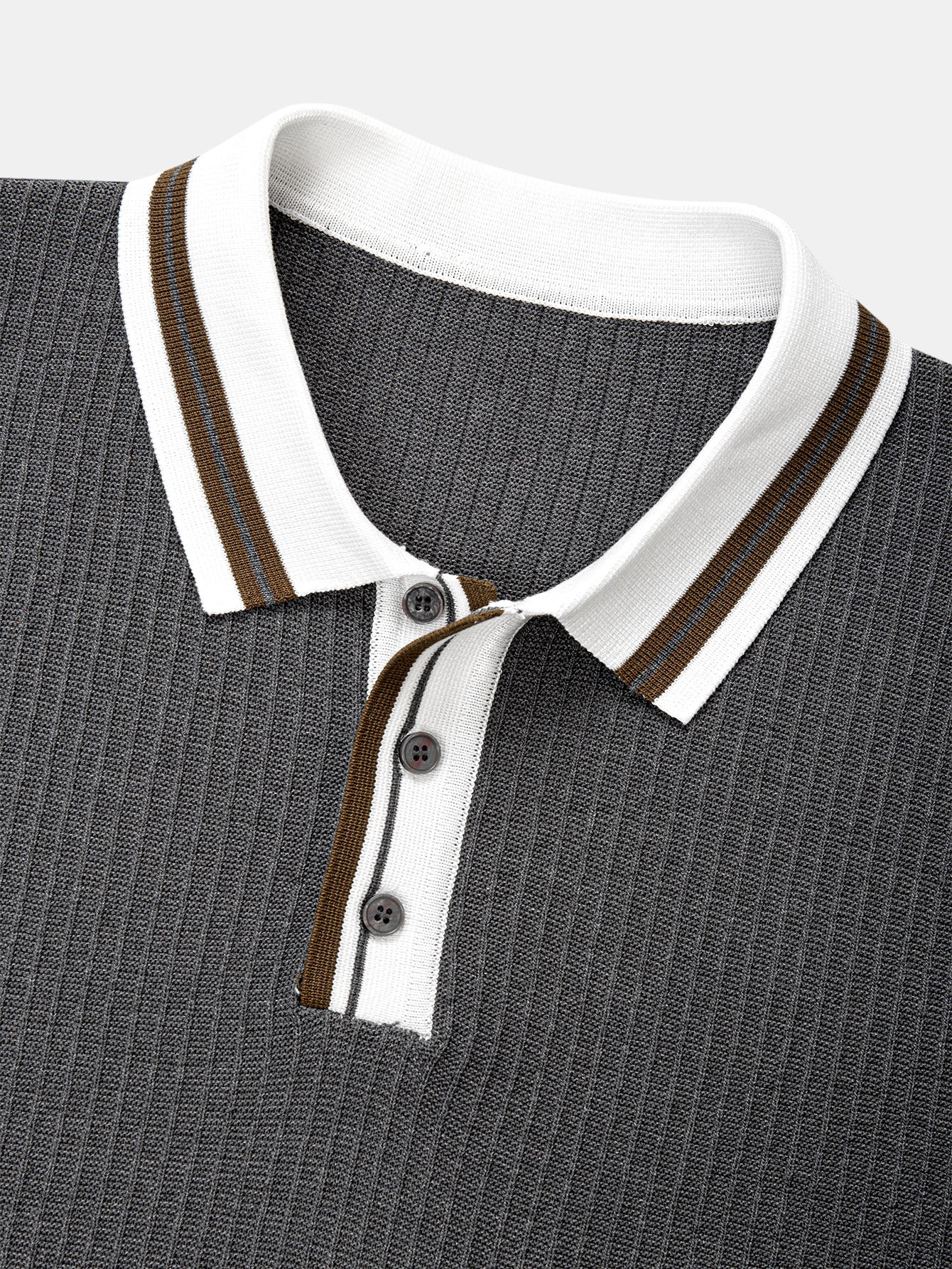 Contrast Trim Knit Polo Shirt
