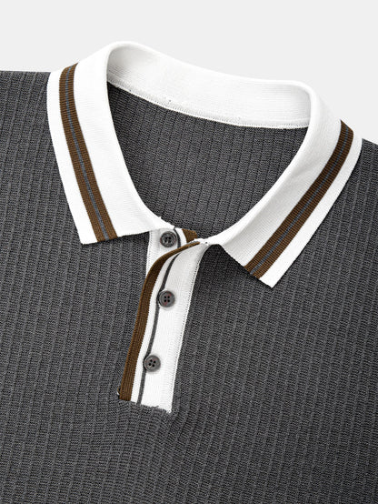 Contrast Trim Knit Polo Shirt
